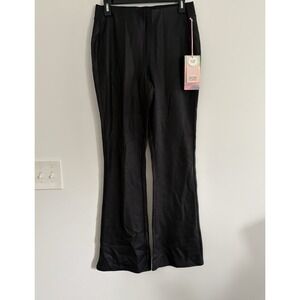 NWT Stitch Fix Dictionary Black Rykar High Rise Coated Ponte Flare Pants Size M